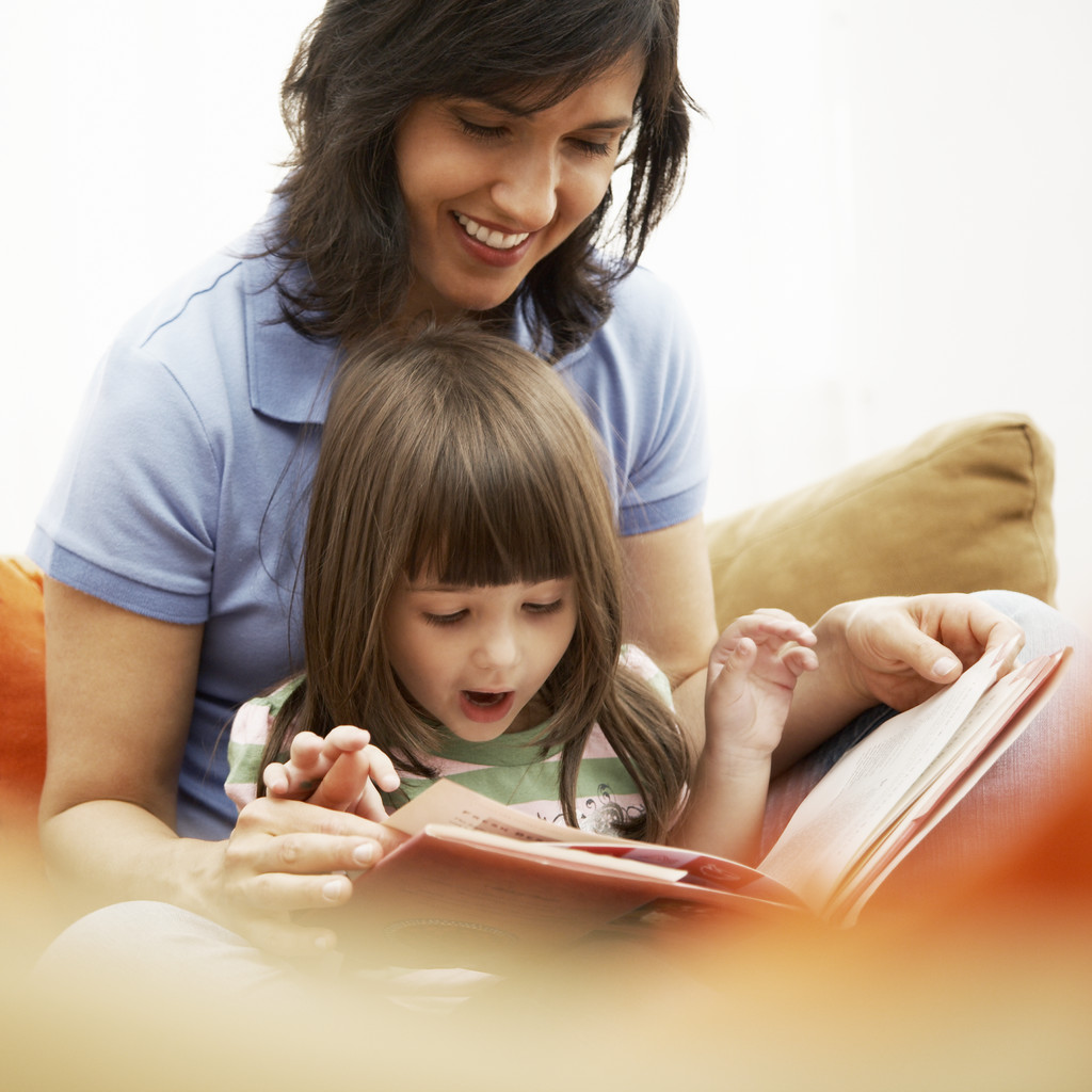 mom and daughter reading 